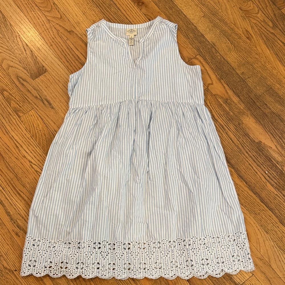 St. John's Bay Women’s Blue & White Striped Midi Cotton Spring Dress Size: Med - Picture 4 of 9